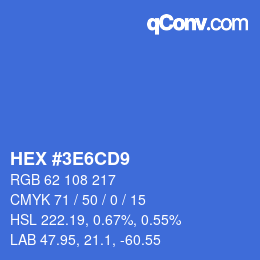 Color code: HEX #3E6CD9 | qconv.com