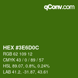 Farbcode: HEX #3E6D0C | qconv.com