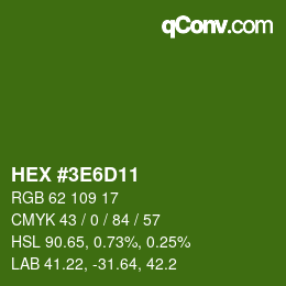 Color code: HEX #3E6D11 | qconv.com