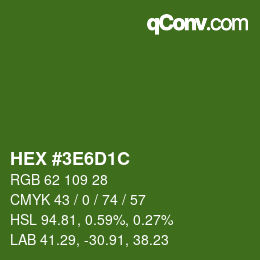 Farbcode: HEX #3E6D1C | qconv.com