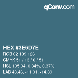Código de color: HEX #3E6D7E | qconv.com