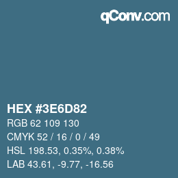 Color code: HEX #3E6D82 | qconv.com