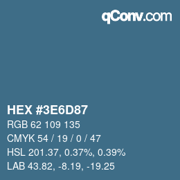 Color code: HEX #3E6D87 | qconv.com