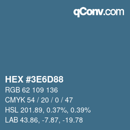 Code couleur: HEX #3E6D88 | qconv.com