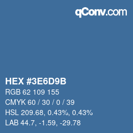 Color code: HEX #3E6D9B | qconv.com