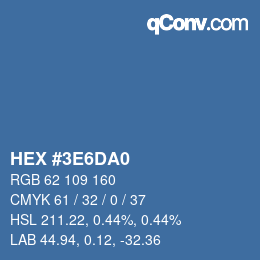 Color code: HEX #3E6DA0 | qconv.com