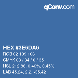 カラーコード: HEX #3E6DA6 | qconv.com