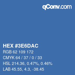 Color code: HEX #3E6DAC | qconv.com