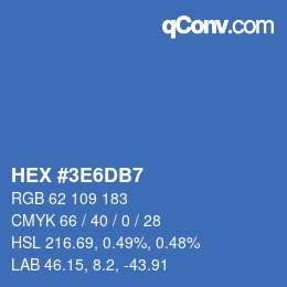 カラーコード: HEX #3E6DB7 | qconv.com