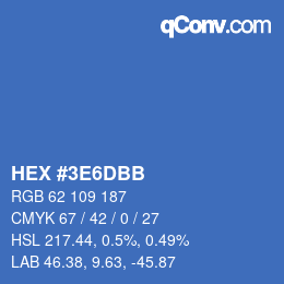 Color code: HEX #3E6DBB | qconv.com