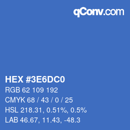 カラーコード: HEX #3E6DC0 | qconv.com