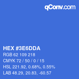 Color code: HEX #3E6DDA | qconv.com