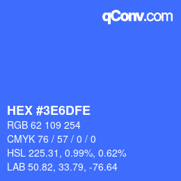 カラーコード: HEX #3E6DFE | qconv.com