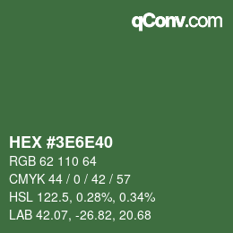 Color code: HEX #3E6E40 | qconv.com