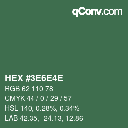 Color code: HEX #3E6E4E | qconv.com