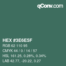 Color code: HEX #3E6E5F | qconv.com