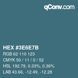 Color code: HEX #3E6E7B | qconv.com