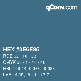 Color code: HEX #3E6E85 | qconv.com