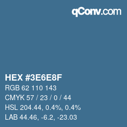 Color code: HEX #3E6E8F | qconv.com
