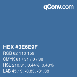 Color code: HEX #3E6E9F | qconv.com