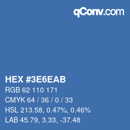 Color code: HEX #3E6EAB | qconv.com