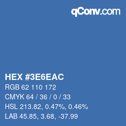 カラーコード: HEX #3E6EAC | qconv.com