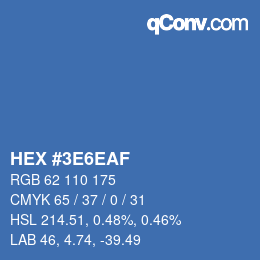 Color code: HEX #3E6EAF | qconv.com