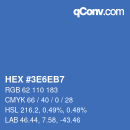 Color code: HEX #3E6EB7 | qconv.com