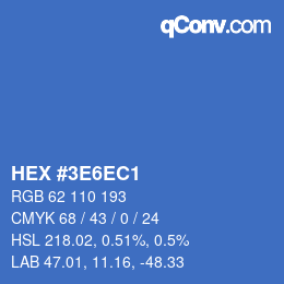 颜色代码: HEX #3E6EC1 | qconv.com