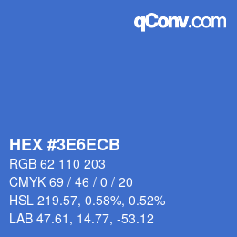 Color code: HEX #3E6ECB | qconv.com