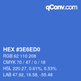 Color code: HEX #3E6ED0 | qconv.com