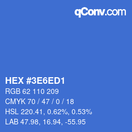 Color code: HEX #3E6ED1 | qconv.com