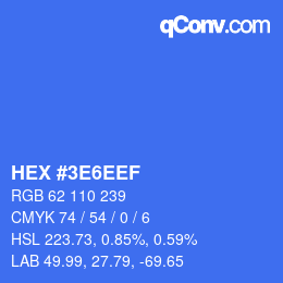 カラーコード: HEX #3E6EEF | qconv.com