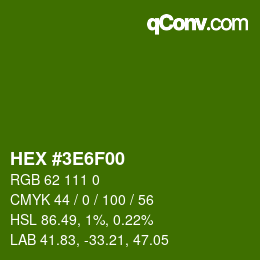 Color code: HEX #3E6F00 | qconv.com