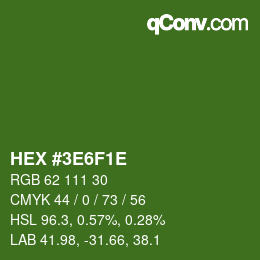 Color code: HEX #3E6F1E | qconv.com