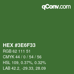 Color code: HEX #3E6F33 | qconv.com