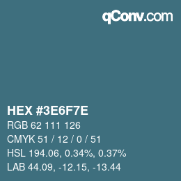 Code couleur: HEX #3E6F7E | qconv.com