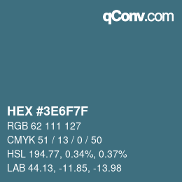 Color code: HEX #3E6F7F | qconv.com