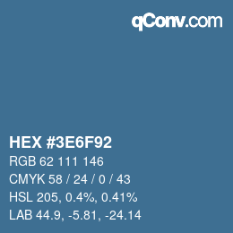 Color code: HEX #3E6F92 | qconv.com