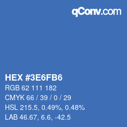 Color code: HEX #3E6FB6 | qconv.com