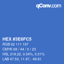 Color code: HEX #3E6FC5 | qconv.com