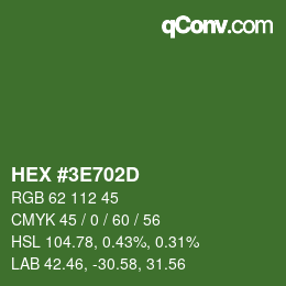 Color code: HEX #3E702D | qconv.com