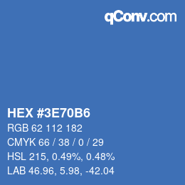 カラーコード: HEX #3E70B6 | qconv.com