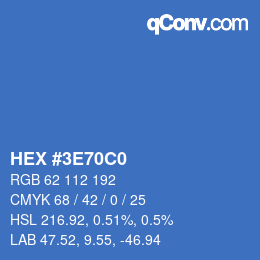 Color code: HEX #3E70C0 | qconv.com