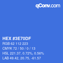 Color code: HEX #3E70DF | qconv.com