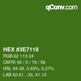 Color code: HEX #3E7118 | qconv.com