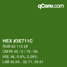 Color code: HEX #3E711C | qconv.com