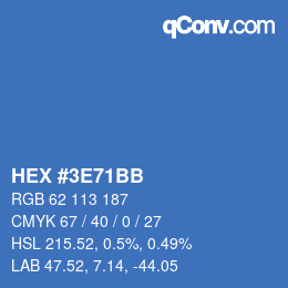 Color code: HEX #3E71BB | qconv.com