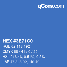 Farbcode: HEX #3E71C0 | qconv.com