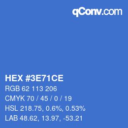 Color code: HEX #3E71CE | qconv.com